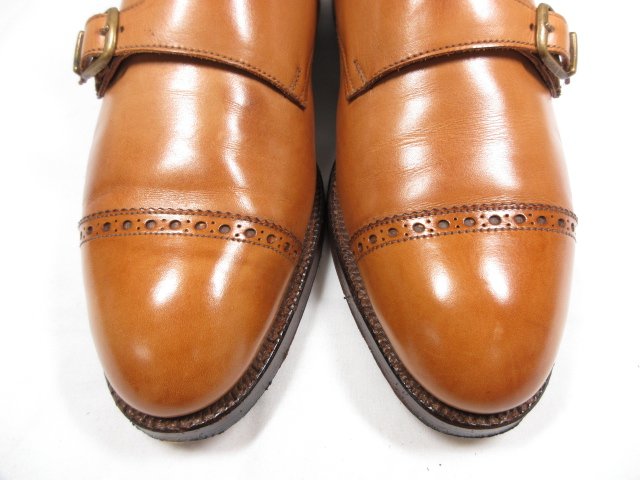 超美品 【ロイドフットウェア】 マスターロイド CAXTON クロケット製 Wモンクストラップシューズ 紳士靴 (メンズ) size8D 茶 ◇30MZA7890◇【中古】