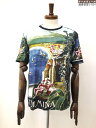 未使用【ドルチェ&ガッバーナ DOLCE&GABBANA】コットン100% TAORMINA総柄 半袖カットソー (メンズ) size50 マルチカラー