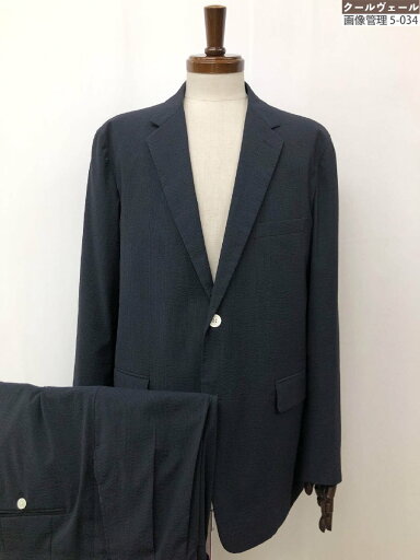 超美品【アンビルト タケオキクチ】 シアサッカー生地 ストライプ柄 2B セットアップスーツ (メンズ) size50~52相当 ネイビー ◇33RMS2210 【中古】 超美品【アンビルト タケオキクチ】 シアサッカー生地 ストライプ柄 2B セットアップスーツ (メンズ) size50~52相当 ネイビー ◇33RMS2210 【中古】