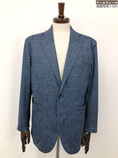 極美品【G-stage ジーステージ】540203 シングル2ボタン 織柄 薄手 アンコンジャケット (メンズ) size50 ネイビー系 ◇17MB4901◇【中古】 極美品【G-stage ジーステージ】540203 シングル2ボタン 織柄 薄手 アンコンジャケット (メンズ) size50 ネイビー系 ◇17MB4901◇【中古】