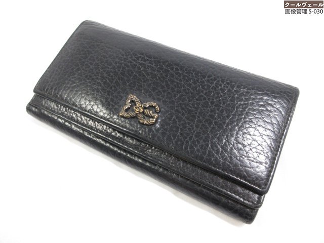 美品 【ドルチェ&ガッバーナ DOLCE＆GABBANA】 レザー 長財布 ウォレット (メンズ)  ...