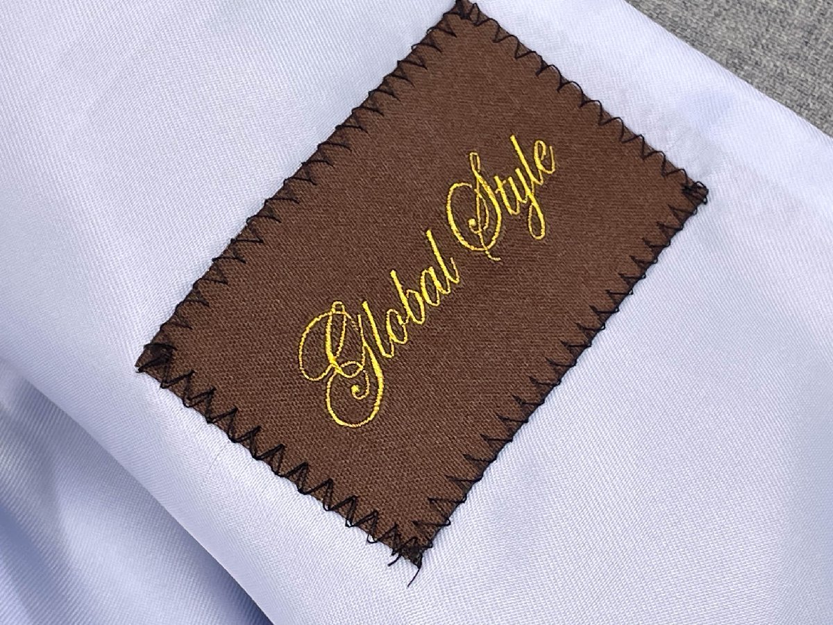 超美品【銀座グローバルスタイル】 ウール100％ シングル3ボタンスーツ (メンズ) size44相当 グレー系 織柄 1166064 CK ◇33RMS2723◇　【中古】