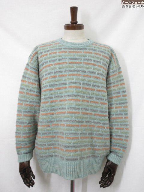 極美品【Maremcreed マレムクリード】カシミヤ100% ミドルゲージ 長袖ニット セーター (メンズ) sizeL グリーン系 D-TK1585 ◇38...