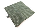 極美品 【ブリオーニ Brioni】 32×32センチ プリント柄 ポケットチーフ ハンカチ (メンズ) 濃いグリーン系 □3ME7463□【中古】
