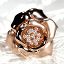 K18WG/YG/PG ダイヤモンド フラワー リング可愛い ジュエリー 花 人気 指輪 個性的 バラ ばら 4月誕生石 アンティーク クラシカル 品質保証書 プレゼント ギフト K18 18金 ダイヤリング ダイアリング ホーニング