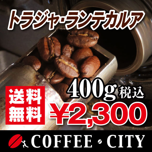 トラジャ・ランテカルア400g【コーヒー豆】【珈琲豆】【コーヒー】【インドネシア】【トラジャ】【ストレートコーヒー】【送料無料】ゆうパケット専用※日時指定できません