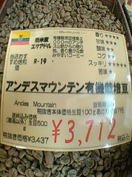 コーヒー豆 送料無料---エクアドル　アンデスマウンテン 生豆500g コーヒーロースト--- ランク 1 スペシャリティー 美味しい,浅煎り,深入り,中深入り,中煎り-焼き立て-苦味 香り ブレンド エスプレッソ,粉,アイス,クイックポスト-お届け