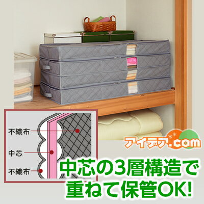 着物 収納 2段式 二層式 人気◆竹炭着物収納ケース2層式 [コジット]二段式だから上段に着物 下段に小物 まとめる 大きく開くファスナー式 取り出しが簡単 軽い 不織布 和小物 保管 押入れ クローゼット 正規品 三層構造 竹炭入り 持ち手付