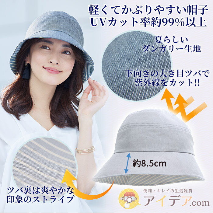 楽天市場 P3倍 国産帽子 播州織 Uvハット 春夏 帽子 ハット レディース Uvカット 手しごと工房ダンガリーuv帽子 コジット 綿100 軽い 快適なかぶり心地 サイズ調節 深めのツバ 紫外線防止 おしゃれ 日焼け対策 Uv帽子 日よけ帽子 日本製 送料無料 アイデア Com