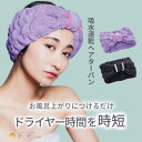 ヘアバンド BEAULy クイックドライヘアターバン short コジット ショート Black Purple 吸水 ヘアキャップ 洗顔 吸水タオル タオルドライ ヘアドライ ドライキャップ ヘアタオルキャップ 速乾 母の日 ブラック パープル 黒 紫