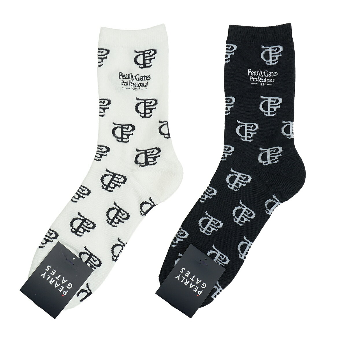 【月間MVP受賞】パーリーゲイツ メンズ ミドル ソックス PG PRO 総柄 ゴルフ PEARLY GATES 2024春夏