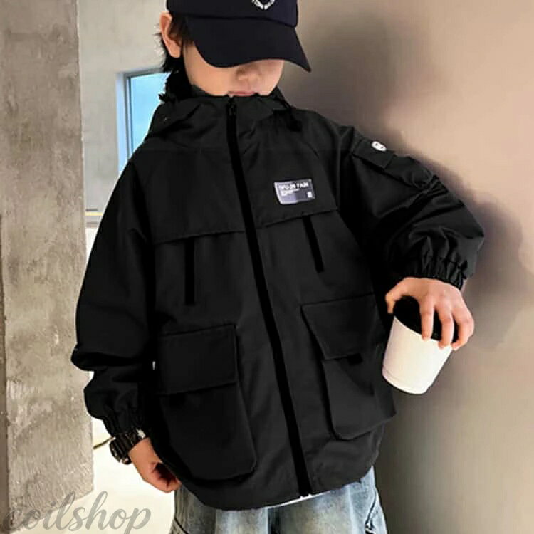 キッズ マウンテンパーカー 男の子 秋服 ミリタリージャケット ウィンドブレーカー 秋物 ブルゾン ジャケット 撥水 パーカー アウター マウンテンパーカー 女の子 無地 ミリタリー 子供服 ライトアウター ジップアップパーカー 春 ジャンパー マンパー ジュニア coilshop0205-10025348 Coil楽天市場店 サンプル画像2