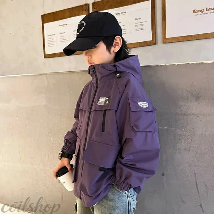 キッズ マウンテンパーカー 男の子 秋服 ミリタリージャケット ウィンドブレーカー 秋物 ブルゾン ジャケット 撥水 パーカー アウター マウンテンパーカー 女の子 無地 ミリタリー 子供服 ライトアウター ジップアップパーカー 春 ジャンパー マンパー ジュニア coilshop0205-10025348 Coil楽天市場店 サンプル画像3