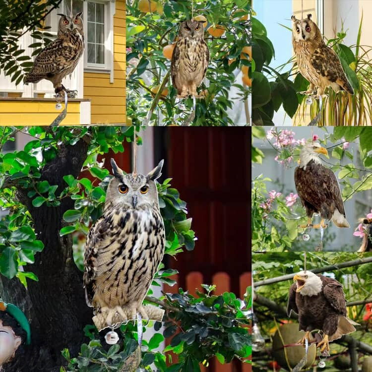 【2点500円クーポン】【2個セット】鳥よけ カラス 撃退 フクロウ型鳥よけ 鳩よけ ...