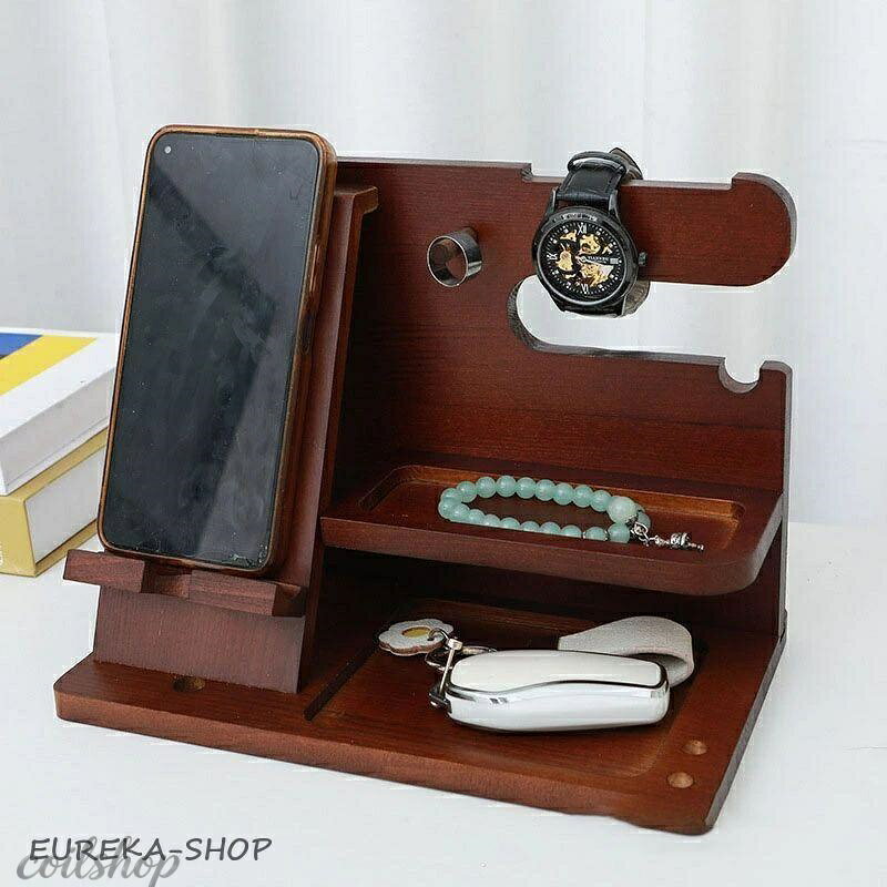 誕生日プレゼント 男性 父の日プレゼント スマホスタンド 木製 父親誕生日プレゼント スマホ置き ペン立て 誕生日贈り物 メンズ ギフト ガジェット おもしろ 記念日 プレゼント 彼氏 腕時計 スタンド メガネスタンド ペンスタンド デスクオーガナイザー 小物収納 coilshop0205-10033389 Coil楽天市場店 サンプル画像2