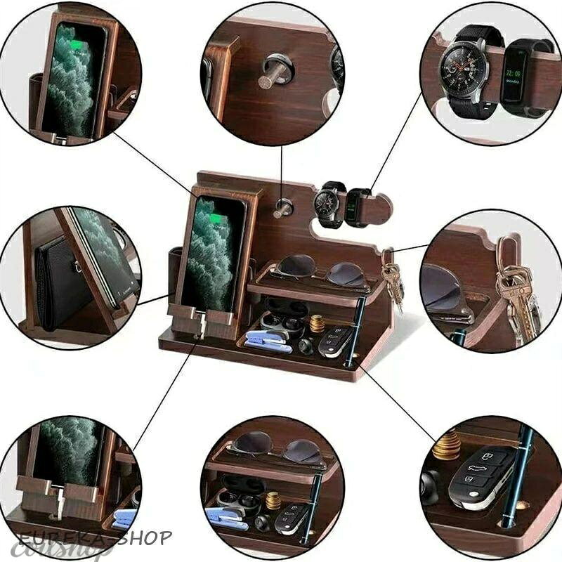 誕生日プレゼント 男性 父の日プレゼント スマホスタンド 木製 父親誕生日プレゼント スマホ置き ペン立て 誕生日贈り物 メンズ ギフト ガジェット おもしろ 記念日 プレゼント 彼氏 腕時計 スタンド メガネスタンド ペンスタンド デスクオーガナイザー 小物収納 coilshop0205-10033389 Coil楽天市場店 サンプル画像3