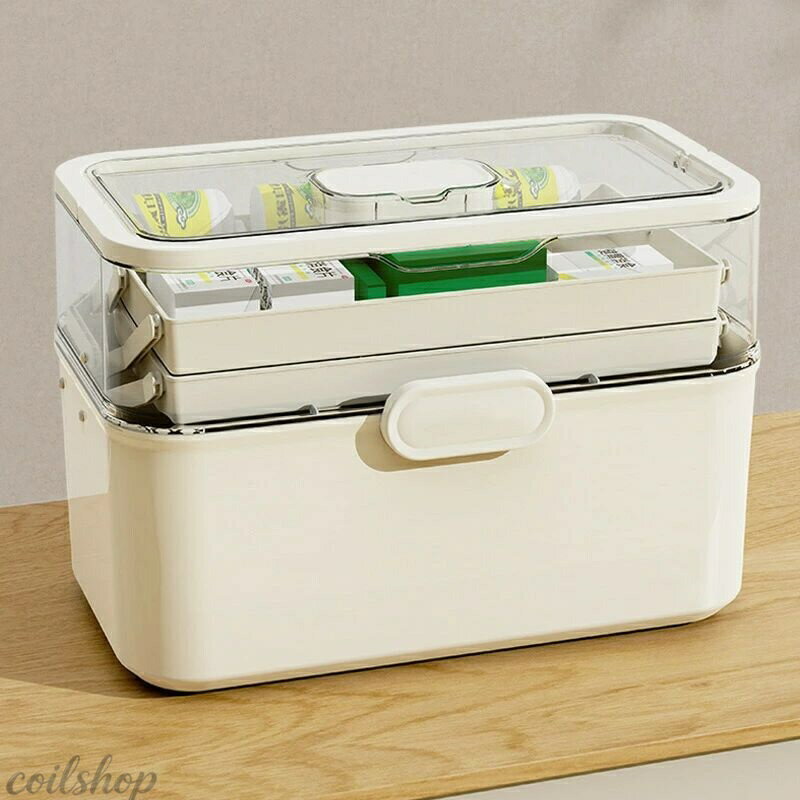 【2点500円クーポン】救急箱 薬箱 3層折り畳み式 救急ボックス 薬入れケース S XL ...