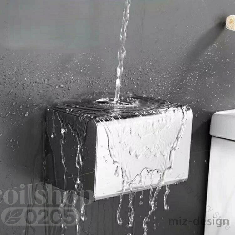 ペーパーホルダー 壁掛け 取り付け簡単 天板付き 防水仕様 ロールペーパー ペーパータオルボックス ステンレス製 ティッシュボックス おしゃれで耐久性抜群収納 [3]