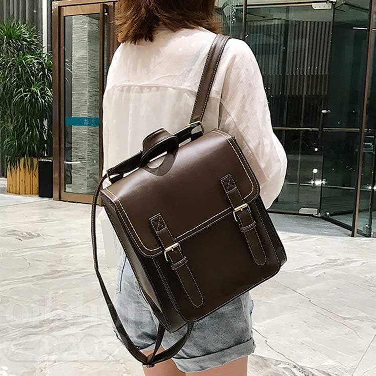 リュックサック レトロ 2way 斜め掛けバッグ ショルダーバッグ 革 鞄 マグネット開閉 入学 ジュニア レディース メンズ 男女兼用 A4 大容量 おしゃれ 通勤 通学 大人 お出掛け 便利 coilshop0205-10005192 Coil楽天市場店 サンプル画像2