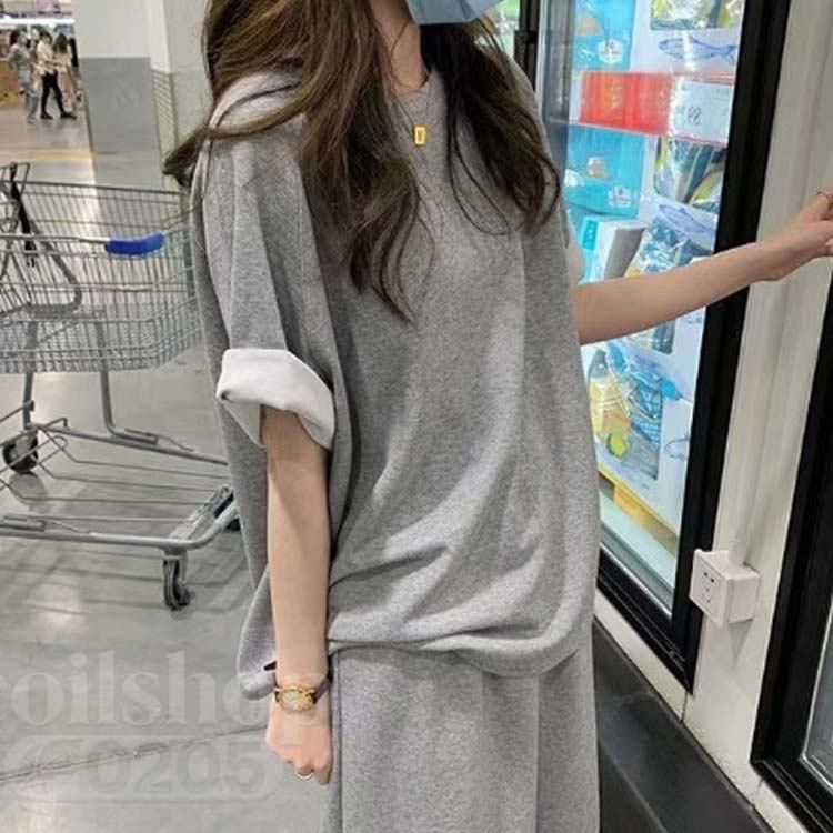 カットソー セットアップ 上下セット ルームウェア 半袖 tシャツ スカート セット...