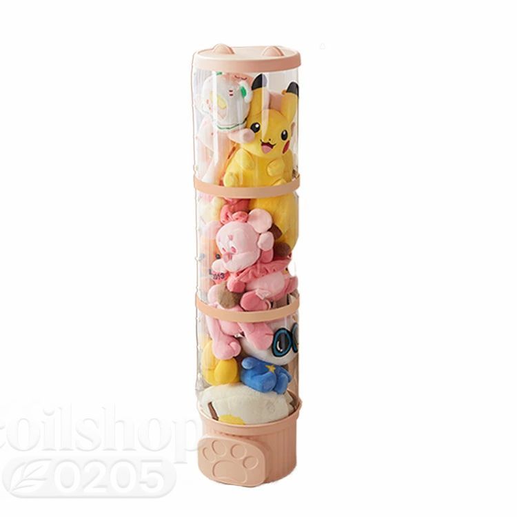 大容量 高さ107cm ぬいぐるみ収納ボックス ディスプレイケース ぬいぐるみ収納 ぬいぐるみ ケース コレクションケース 透明 ぬいぐるみ 収納 筒 おもちゃ収納ボックス DIY 展示ボックス 透明 防塵 蓋付き 円柱形 直径26cm ぬいぐるみ収納 クリア [3]