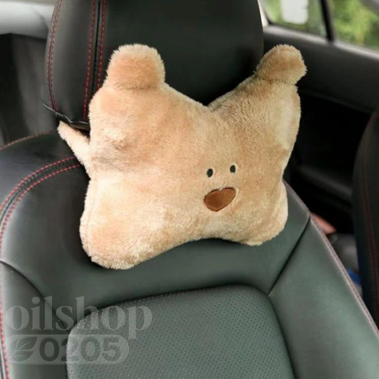 ネックピロー ヘッド ヘッドレスト 送料無料 首 クッション クマ パッド GPT かわいい ゴムバンド 車 装着 ヘッドレストクッション 頭 ぬいぐるみ カー用品 熊 座席 おしゃれ 車用 首用 頭用 まくら 枕