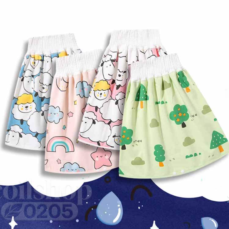 おねしょケット 小学生 おねしょスカート 防水 柔らかい 100％コットン ウエストゴ...