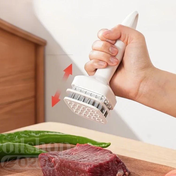 肉刺し器 肉用筋切り 肉たたき 24本刃 ミートテンダライザー ステンレス鋼 携帯式 ...