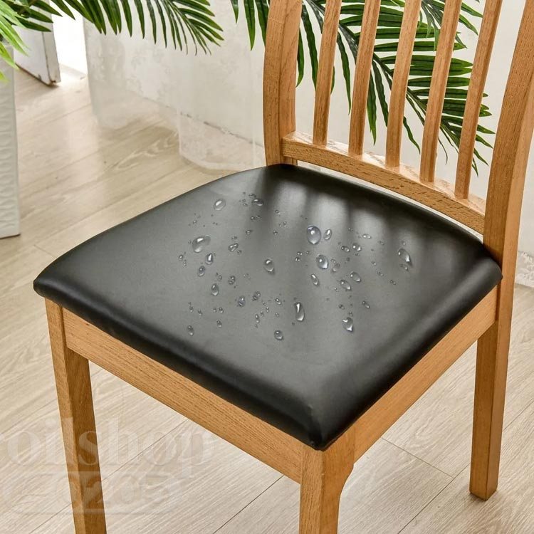 【2点500円クーポン】チェアカバー PUレザー 椅子カバー 座面用 ダイニング ストレッチ 座面カバー 防水 汚れ防止 シンプル 高級感 自宅用 料理屋 お洒落 オフィス 洗える 家庭用 取付簡単 送料無料 [2]