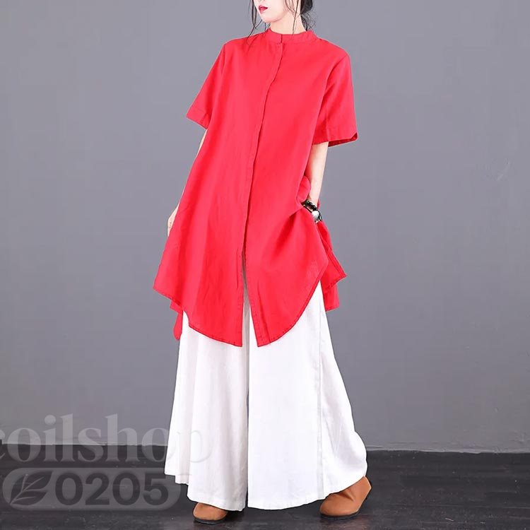 レディースファッション レディース 夏服 大人 トップス 夏 上品 × セットアップ ワイドパンツ 婦人服 夏 ブラウス 夏 体型カバー 着回し お洒落 春 シャツ 春先 きれいめ ミセス 40代 50代 60代 上下セット リラックス お出かけ お洒落 半袖 coilshop0205-10007342 Coil楽天市場店 サンプル画像3