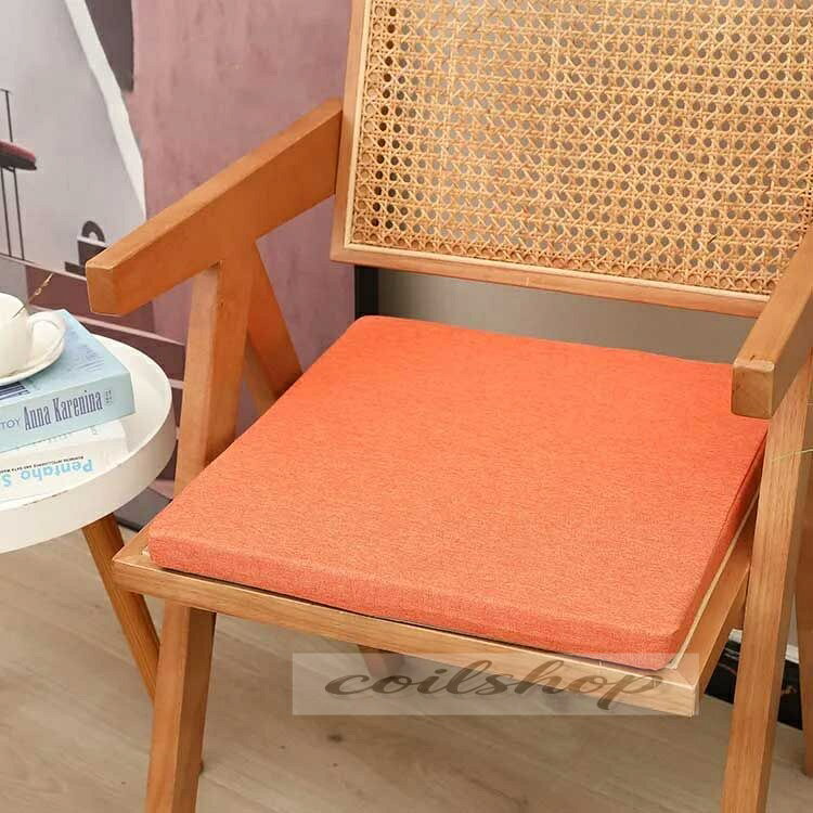 椅子クッション いす 高さ3cm 5cm 8cm チェアパッド イスクッション フロアクッション 高反発クッション 綿麻 北欧 厚手 座布団 40×40cm 45×45cm 50×50cm 四角 スクエア 滑り止め クッション 座椅子 イス 腰痛 チェア クッション [3]