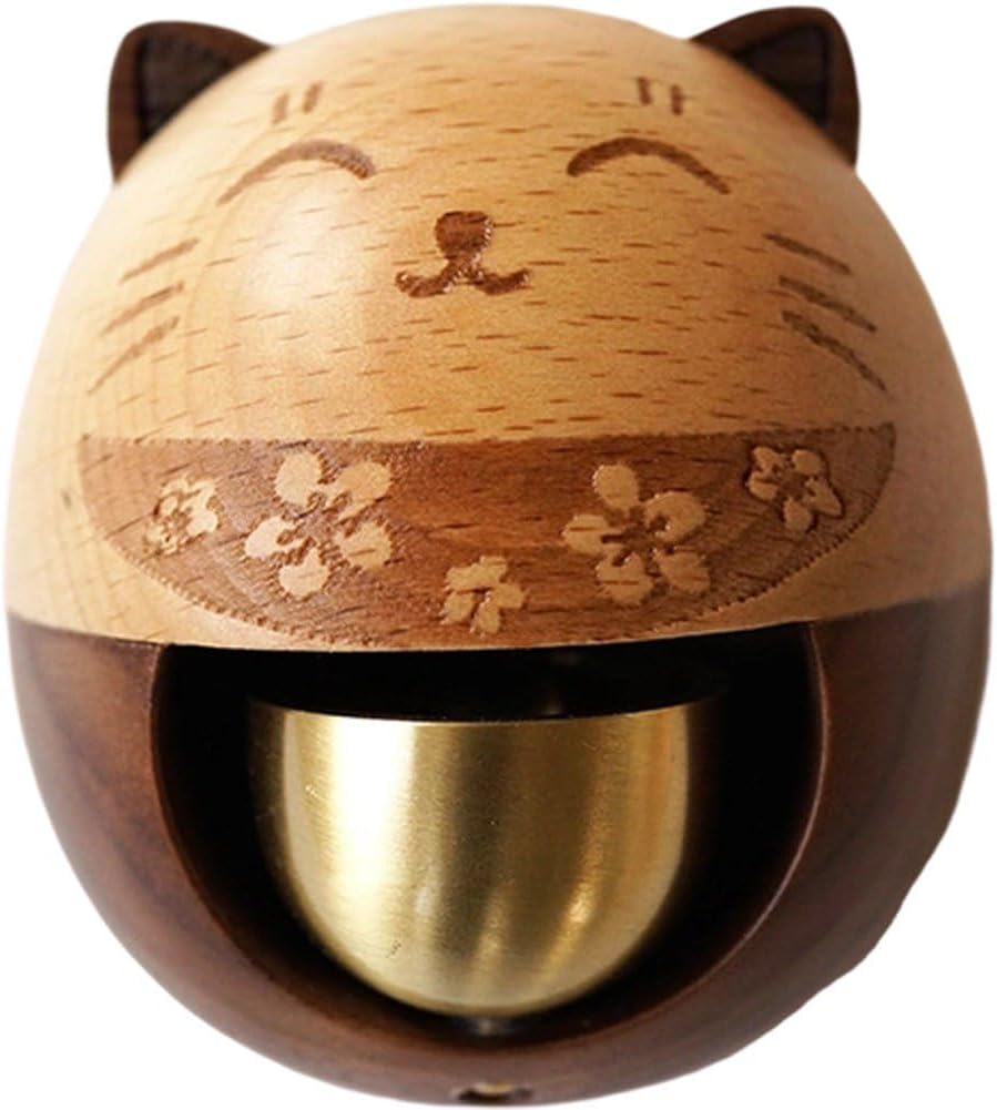 招き猫 ドアベル 木製 ベル ドア開閉用 マグネット ドアノッカー 店主ベル メタルベル かわいい 和風 ..
