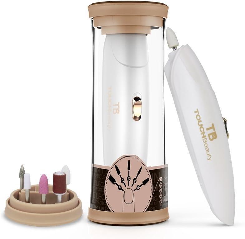 電動ネイルケア ネイルマシン TOUCHBeauty 5in1多機能 高速回転 低振動 低騒音 ネイルケアセット 爪切り 爪磨き 甘皮処理 手足兼用 初心者/プ...