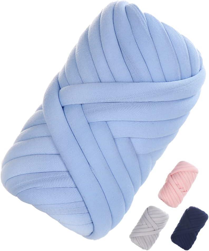 チャンキーニット 毛糸 極太毛糸 毛布糸 ふわふわ編み糸 25mm 太い 芯糸 DIY手編みロープ 毛布 ブランケット 帽子 クッション 編み物用 手芸 秋冬糸 防寒対策 丈夫 綿糸 500g