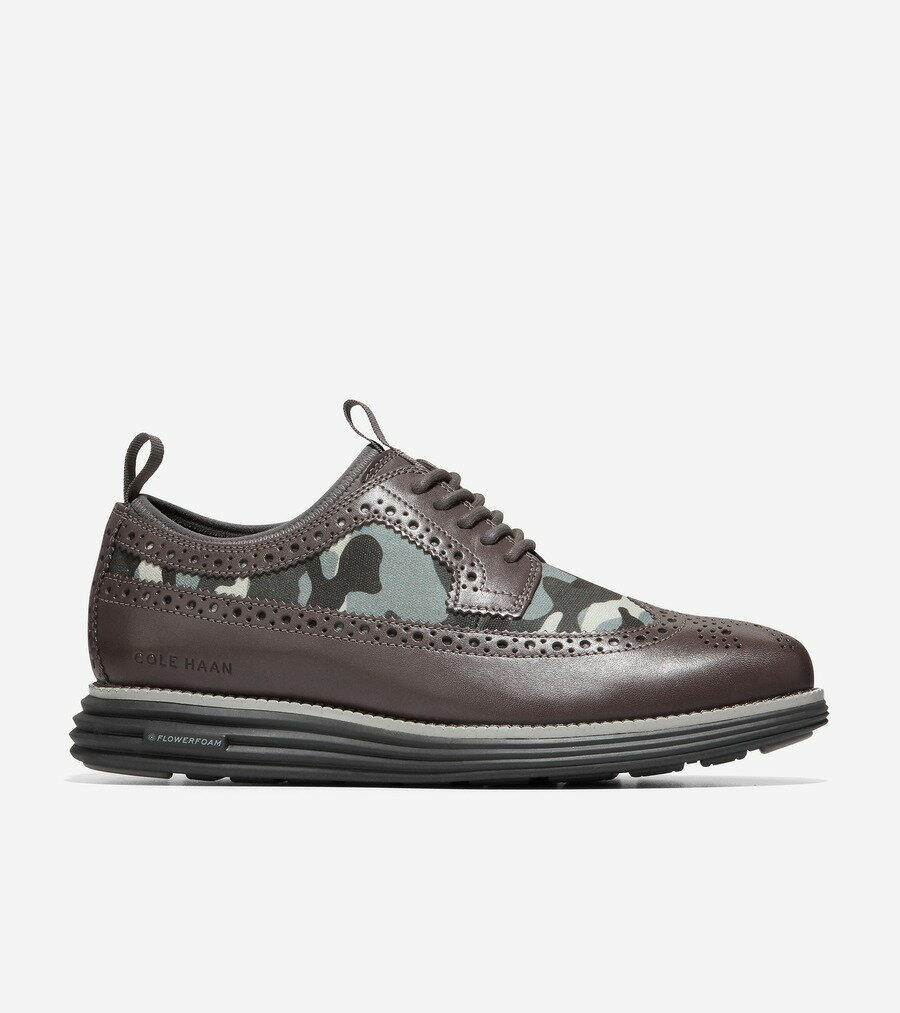 【マラソン最大46倍】コールハーン Colehaan メンズ シューズ オックスフォード オリジナルグランド ネオプレン ロングウィングオックスフォード mens C36523 グレーカモ / ペイヴメントレザー / ブラック