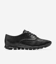 コールハーン Colehaan ゼログランド ウィング オックスフォード クローズド ホール womens W24567 ブラック レザー/ ブラック ミッドソール/ ブラック プラグス