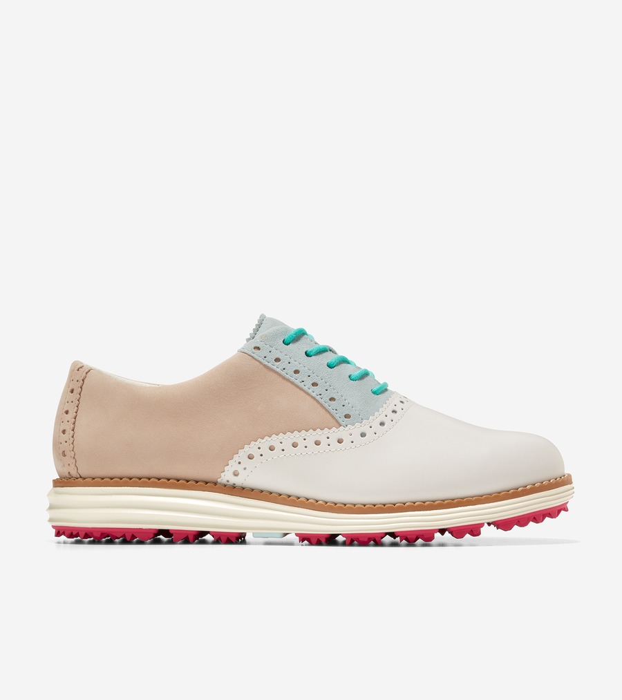 コールハーン Colehaan オリジナルグランド ショートウィング ゴルフ womens W27603 セサミ/ ブルー グラス