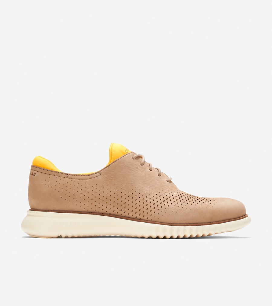 【マラソン最大46倍】コールハーン Colehaan 2.ゼログランド レーザー ウィング オックスフォード ラインド mens C37253 ドゥーンヌバック/ゴールドフュージョン/アイボリー