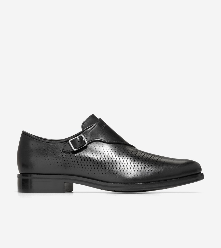 【マラソン最大46倍】コールハーン Colehaan ワシントングランド レーザーシングルモンクストラップ mens C38366 ブラック/ブラック