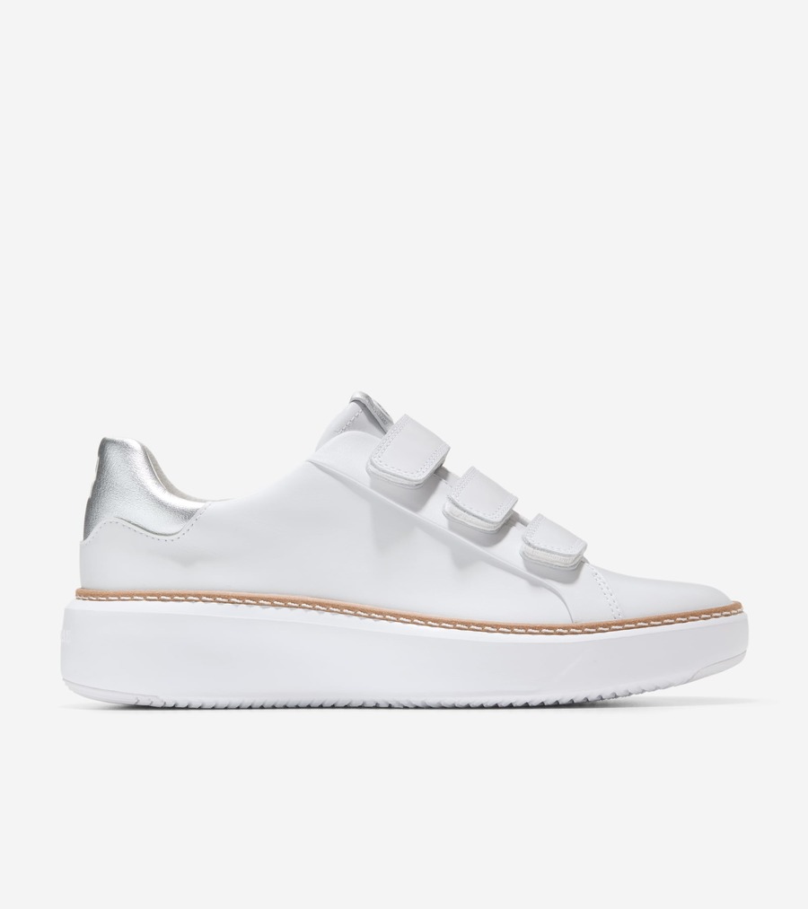 【マラソン最大46倍】 コールハーン Colehaan ウイメンズ シューズ スニーカー グランドプロ トップスピン トリプルストラップ スニーカー womens W30410 オプティックホワイト / シルバーのサムネイル