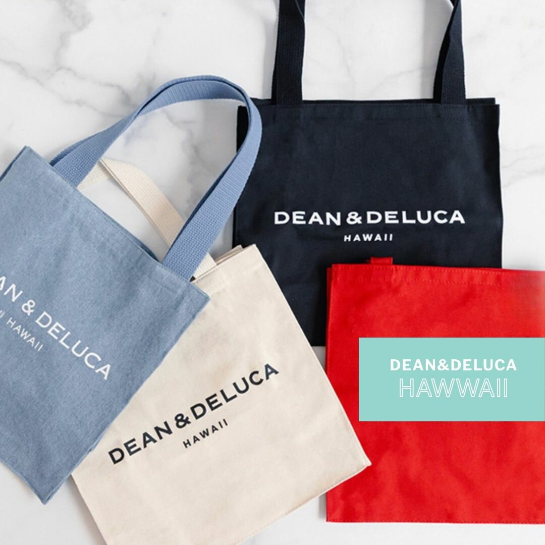 乐天商城 - 《HAWAII リッツカールトン限定商品》 DEAN&DELUCA スクエア バッグ 白 黒 デニム トートバッグ マチ広め マルシェ ディーンアンドデルーカ ハワイ