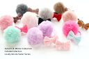 【両端】2本セットヘアゴム◎miniフェイクファーボンボン&ベロアりぼんデザインヘアゴム キッズ 子供 ヘアアクセサリー幼稚園 小学校 保育園 女の子 フェイク...