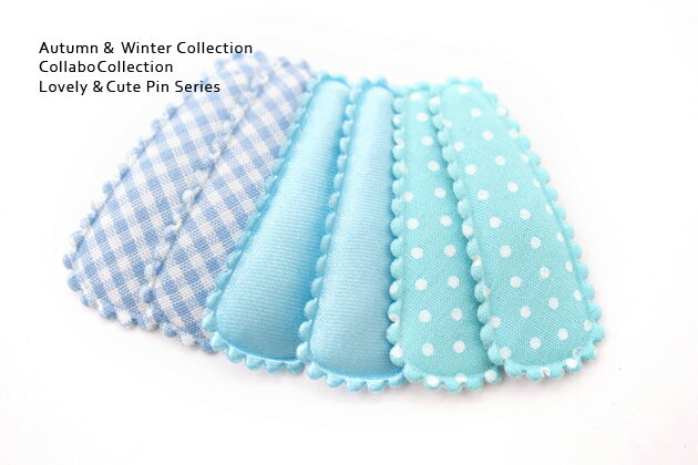 6本セット◎ブルーminiドット&無地サテン&チェックパッチンピン4.5cmキッズ 子供 ヘアゴム ヘアアクセサリー 髪飾り 髪留め幼稚園 小学校 パッチンピン...