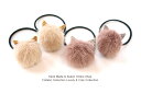 ◎フェルトゴム◎2本セットヘアゴム◎セクエルねこ耳型付き◎miniminiフェイクファーボンボンデザインヘアゴム キッズ 子供 ヘアアクセサリー 髪飾り 髪留め...