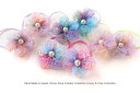 ◎フェルトゴム◎2本セットヘアゴム◎スペースカラー◎Silverミニドットチュール袋花型◎ホログラム入り◎パール付きデザインヘアゴム キッズ 子供 ヘアアクセサ...