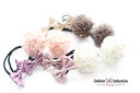 第3弾【BIGSALE】【2本入り日本製】水玉リボン&チュール玉キッズ ヘアゴム 子供 髪留め ヘアアクセサリー髪飾り 七夕 星 パーツ ヘアアレンジ 浴衣 花