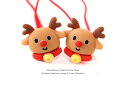 ★X'mas SALE★2本セットヘアゴム◎フェイストナカイさんパーツデザインヘアゴム キッズ 子供 ヘアアクセサリー 髪飾り 髪留め保育園 幼稚園 パーツ ク...