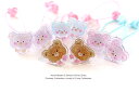 ★50%OFF 半額SALE★2本セットヘアゴム◎つぶつぶクリアくまちゃんパーツデザインヘアゴム キッズ 子供 パーツ 可愛い ヘアアクセサリー幼稚園 小学校 ...