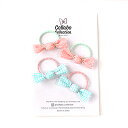 メール便送料無料【2本セットシンプルヘアゴム×2セット入り合計4本入り】サーモンminiドット&ミントminiチェック柄生地miniminiキャンディーデザイン...