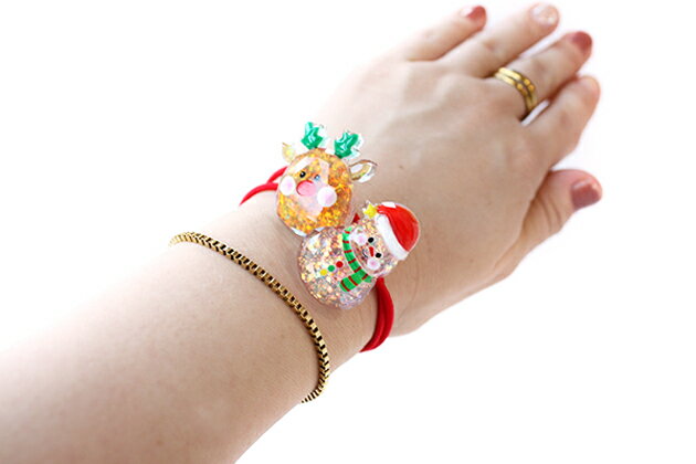 BLACKFRIDAY★半額★【2本入り】クリアホログラム入りクリスマスパーツヘアゴム キッズ 子供 パーツ 可愛い ヘアアクセサリーヘアアレンジ 幼稚園 小学校 保育園 毎日 プール クリスマス